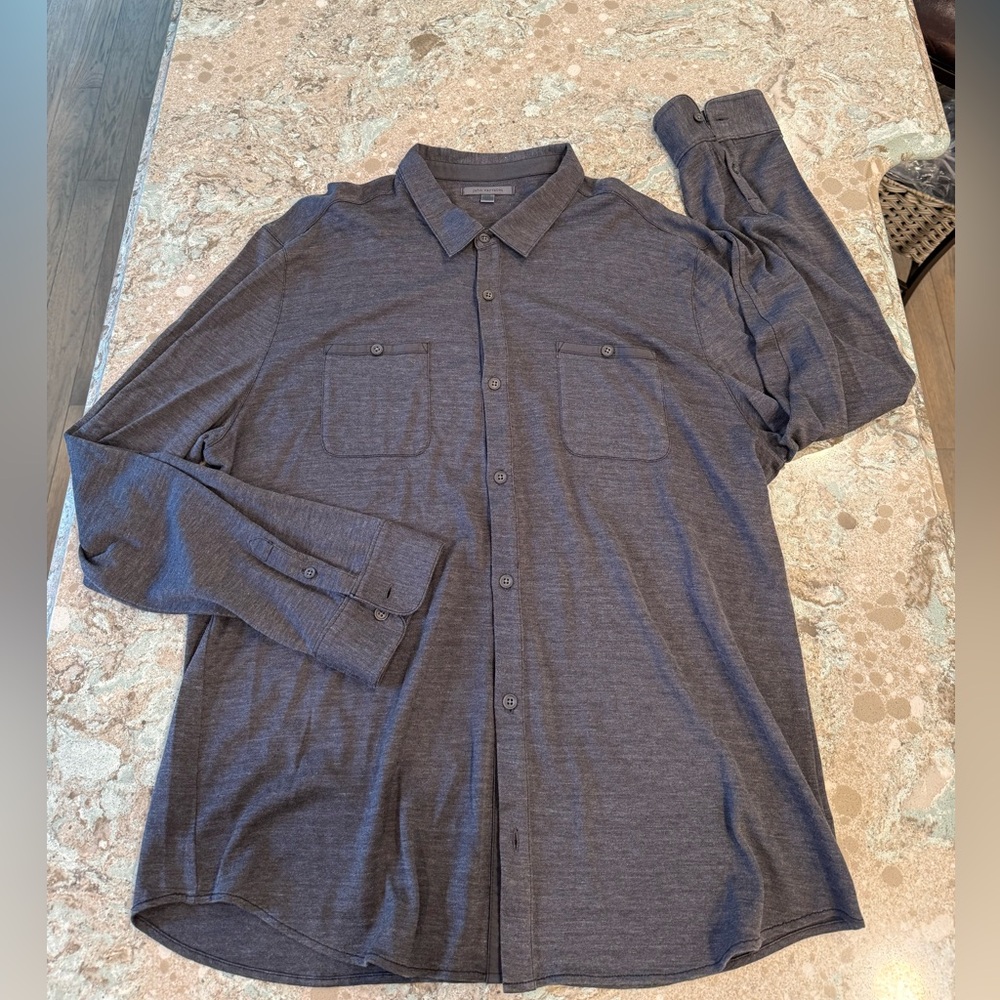 Men’s John Varvatos Size XXL Grey Long Sleeve Button Down